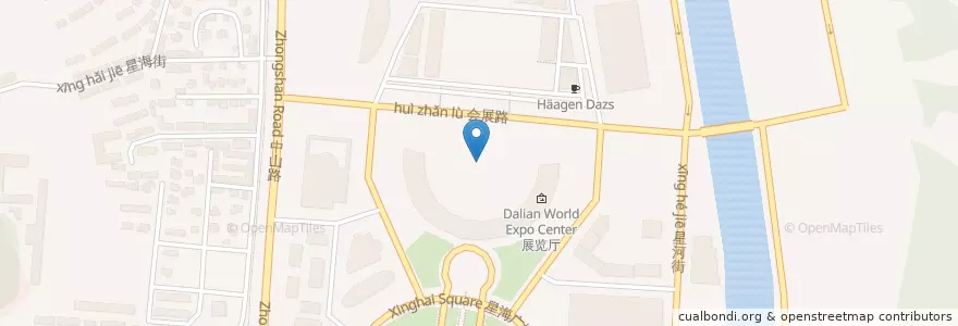 Mapa de ubicacion de 展览厅 en China, Liaoning, 大连市, 沙河口区, 白山路街道.