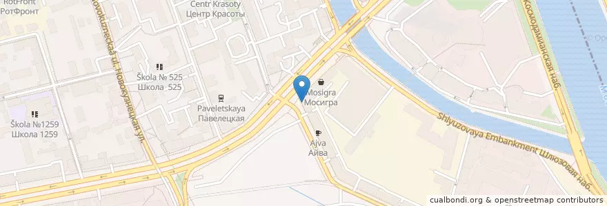 Mapa de ubicacion de Бинбанк en Russia, Distretto Federale Centrale, Москва, Центральный Административный Округ, Район Замоскворечье.