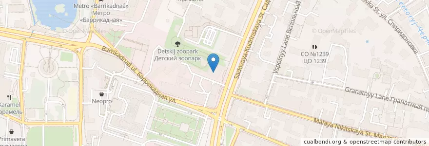 Mapa de ubicacion de Тики-Бар en Russia, Distretto Federale Centrale, Москва, Центральный Административный Округ, Пресненский Район.