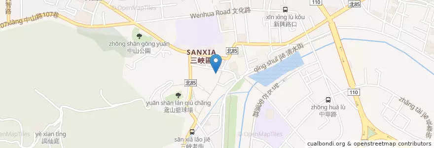 Mapa de ubicacion de 三峽派出所 en 타이완, 신베이 시, 싼샤 구.