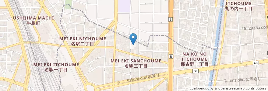 Mapa de ubicacion de TKDパーキング en Jepun, 愛知県, 名古屋市, 中村区.