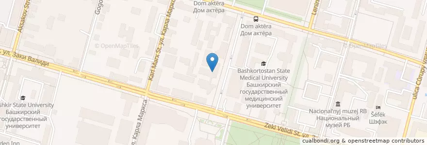 Mapa de ubicacion de Национальный Банк en Russie, District Fédéral De La Volga, Bachkirie, Городской Округ Уфа.