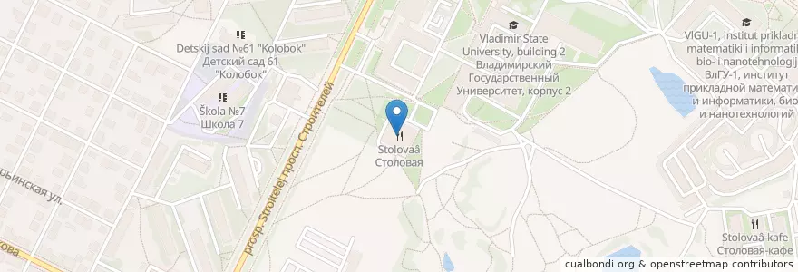 Mapa de ubicacion de Столовая en Rússia, Distrito Federal Central, Владимирская Область, Городской Округ Владимир.