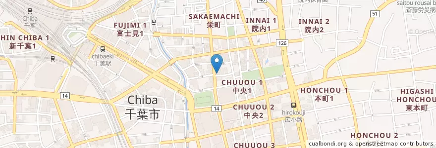 Mapa de ubicacion de おいそ en Giappone, Prefettura Di Chiba, 千葉市, 中央区.