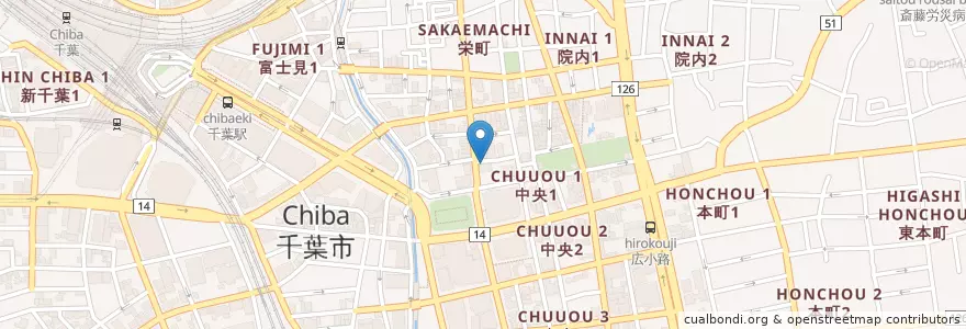 Mapa de ubicacion de ぎおん en Япония, Тиба, 千葉市, 中央区.