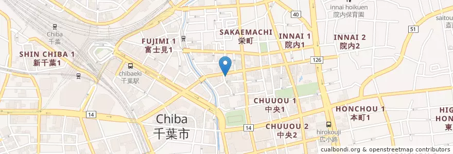 Mapa de ubicacion de 香林閣 en اليابان, 千葉県, 千葉市, 中央区.