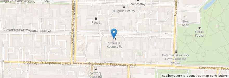 Mapa de ubicacion de Крошка Ру en Rusland, Северо-Западный Федеральный Округ, Oblast Leningrad, Sint-Petersburg, Центральный Район, Округ Смольнинское.