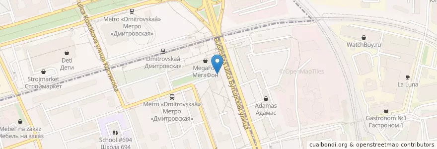 Mapa de ubicacion de Шоколадница en Rússia, Distrito Federal Central, Москва, Северный Административный Округ, Савёловский Район.