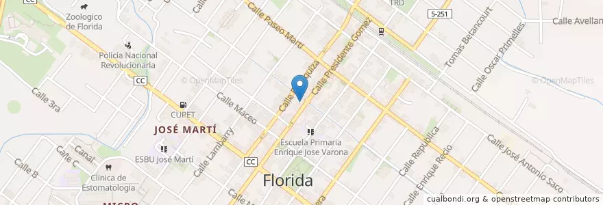 Mapa de ubicacion de Correo de Florida en キューバ, Camagüey, Florida, Ciudad De Florida.