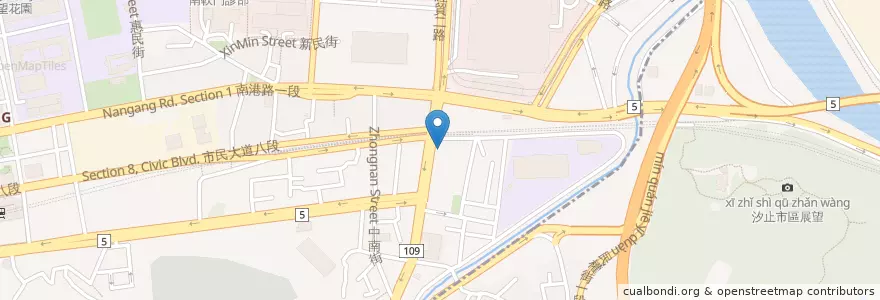 Mapa de ubicacion de 冠德耳鼻喉科診所 en 타이완, 신베이 시, 타이베이시, 난강 구.