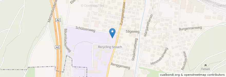 Mapa de ubicacion de Sportplatz en Schweiz/Suisse/Svizzera/Svizra, Basel-Landschaft, Bezirk Sissach, Sissach.