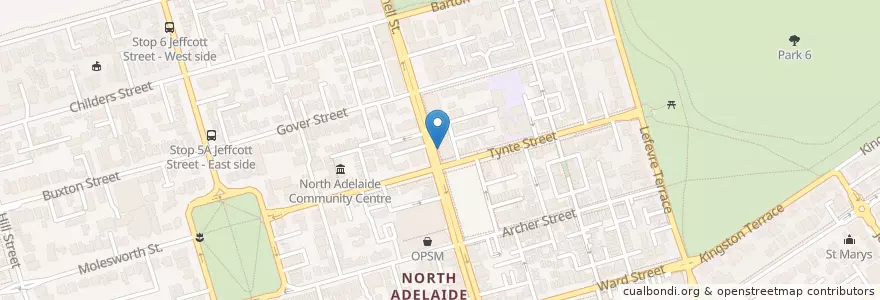 Mapa de ubicacion de BurgerIt en Australia, South Australia, Adelaide, Adelaide City Council.
