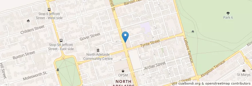 Mapa de ubicacion de NAB en Австралия, Южная Австралия, Adelaide, Adelaide City Council.