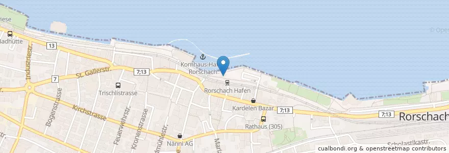 Mapa de ubicacion de WC Rorschach Hafen en 瑞士, Sankt Gallen, Wahlkreis Rorschach, Rorschach.
