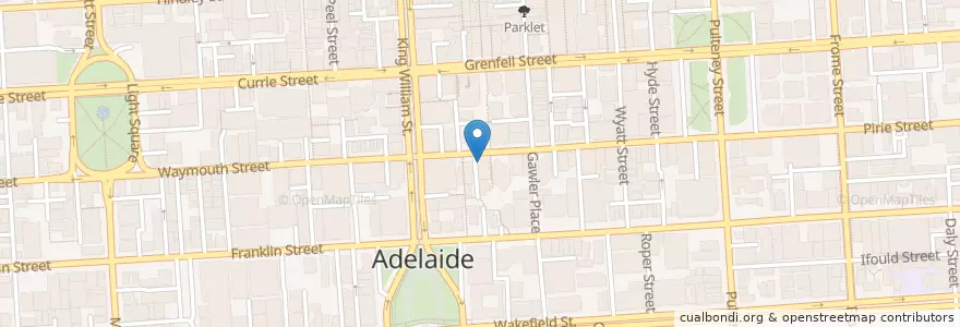 Mapa de ubicacion de Pizza e Mozzarella Bar en Australia, Australia Meridionale, Adelaide, Adelaide City Council.