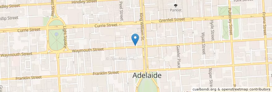 Mapa de ubicacion de Delicatessen Kitchen and Bar en Australië, Zuid-Australië, Adelaide, Adelaide City Council.