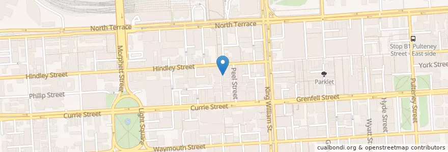 Mapa de ubicacion de Casablabla en Australia, Australia Meridionale, Adelaide, Adelaide City Council.