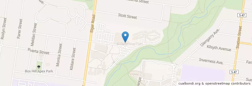 Mapa de ubicacion de Loading Zone en Avustralya, Victoria, City Of Whitehorse.