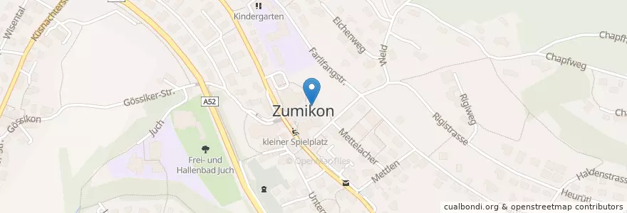Mapa de ubicacion de Gemeindehaus en 스위스, 취리히, Bezirk Meilen, Zumikon.