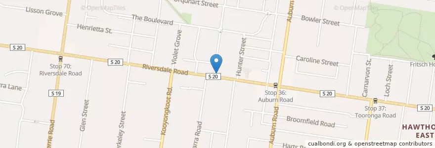 Mapa de ubicacion de Saint Helen Cafe en 오스트레일리아, Victoria, City Of Boroondara.
