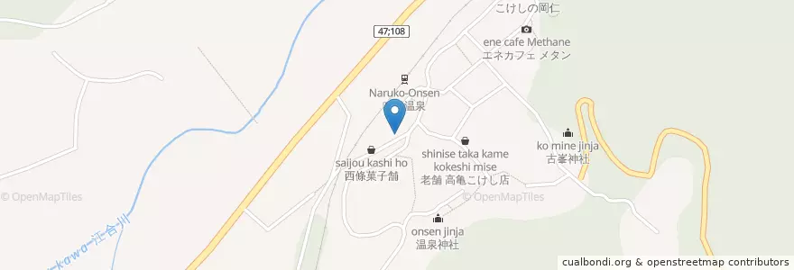 Mapa de ubicacion de 鳴子医院 en اليابان, 宮城県, 大崎市.
