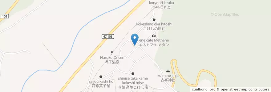 Mapa de ubicacion de 鳴子郵便局 en 日本, 宫城县, 大崎市.