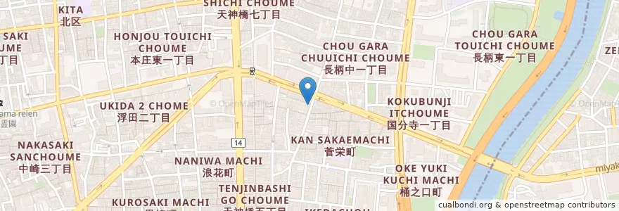 Mapa de ubicacion de ホルモンれんがや en 日本, 大阪府, 大阪市, 北区.