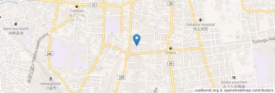 Mapa de ubicacion de 居酒屋大吉 en 日本, 埼玉县, 川越市.