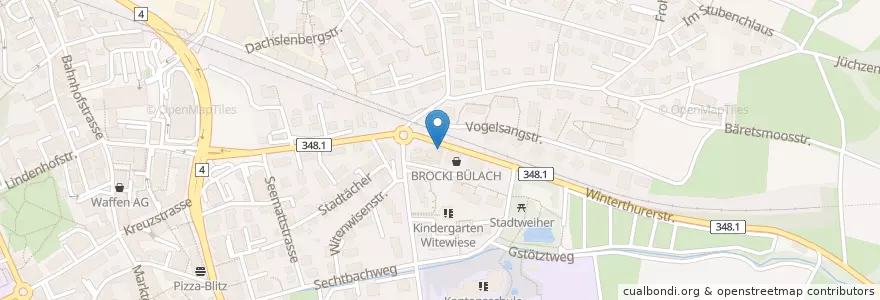 Mapa de ubicacion de Agrola en Zwitserland, Zürich, Bezirk Bülach, Bülach.