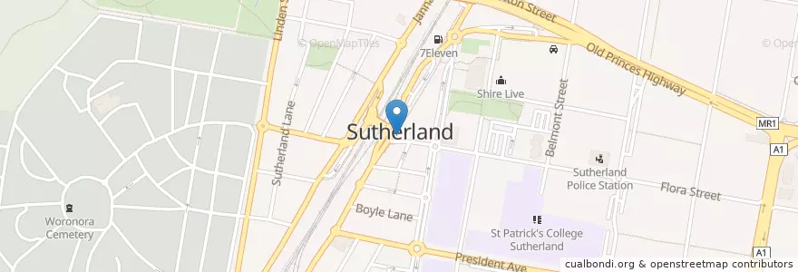 Mapa de ubicacion de St George Bank en Avustralya, New South Wales, Sutherland Shire Council, Sydney.