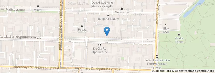 Mapa de ubicacion de Заводные яйца en Russia, Northwestern Federal District, Leningrad Oblast, Saint Petersburg, Центральный Район, Округ Смольнинское.