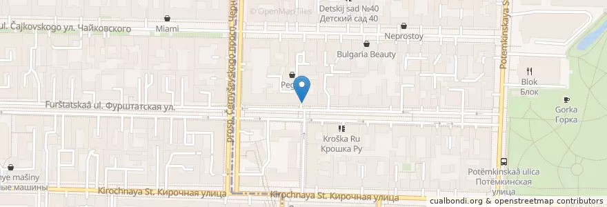 Mapa de ubicacion de Сундук en Russie, District Fédéral Du Nord-Ouest, Oblast De Léningrad, Saint-Pétersbourg, Центральный Район, Округ Смольнинское.