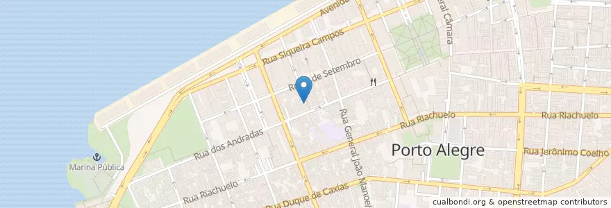 Mapa de ubicacion de Cinemateca Paulo Amorim en ブラジル, 南部地域, リオグランデ・ド・スル, Região Metropolitana De Porto Alegre, Região Geográfica Intermediária De Porto Alegre, Região Geográfica Imediata De Porto Alegre, ポルト・アレグレ.