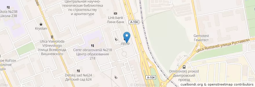 Mapa de ubicacion de Мастердент en Rusia, Центральный Федеральный Округ, Москва, Северный Административный Округ, Тимирязевский Район.