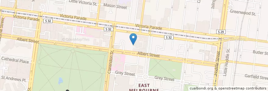 Mapa de ubicacion de Tribeca Dental en Avustralya, Victoria, City Of Yarra, City Of Melbourne.