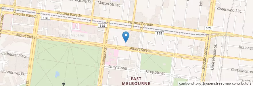 Mapa de ubicacion de Kiwi Fish and Chips en 오스트레일리아, Victoria, City Of Yarra, City Of Melbourne.