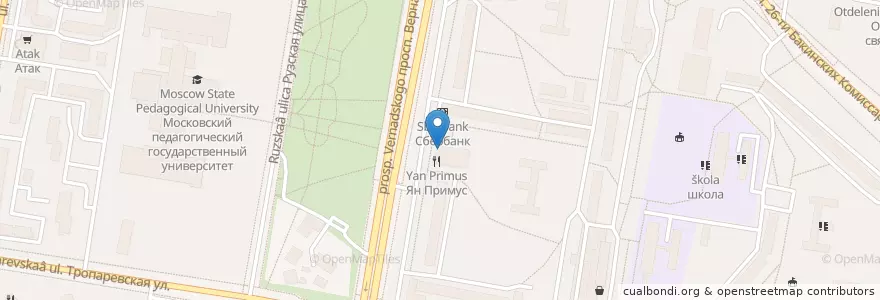 Mapa de ubicacion de Якитория en روسیه, Центральный Федеральный Округ, Москва, Западный Административный Округ, Район Тропарёво-Никулино.
