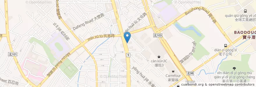 Mapa de ubicacion de 永豐商業銀行 en Taiwan, Neu-Taipeh, Xindian.
