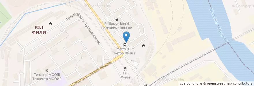 Mapa de ubicacion de Горздрав en Rusia, Distrito Federal Central, Москва, Западный Административный Округ, Район Филёвский Парк.