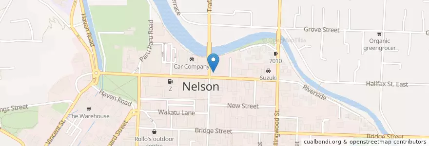 Mapa de ubicacion de Millers Acre en Nouvelle-Zélande, Nelson.