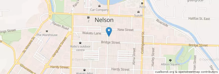 Mapa de ubicacion de Yello Cafe en Nueva Zelanda, Nelson.