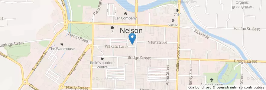 Mapa de ubicacion de SBS Bank en New Zealand, Nelson.