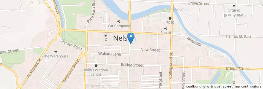 Mapa de ubicacion de NBS en New Zealand, Nelson.