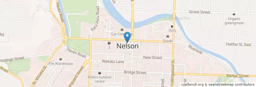 Mapa de ubicacion de Nelson City Council en New Zealand, Nelson.
