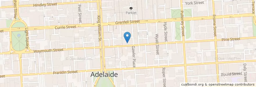 Mapa de ubicacion de Taste on Pirie en 오스트레일리아, South Australia, Adelaide, Adelaide City Council.