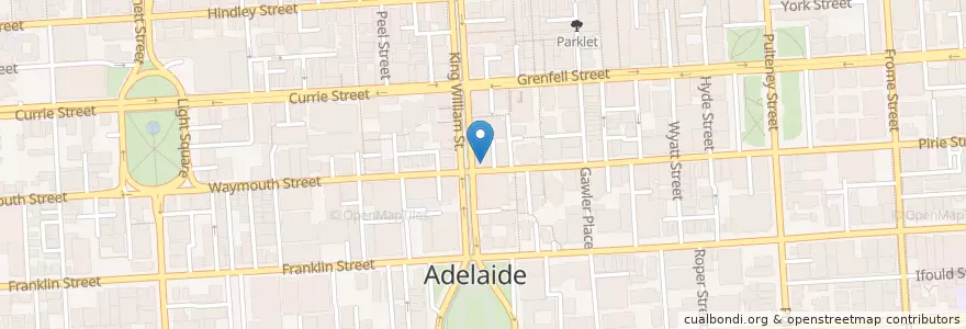 Mapa de ubicacion de Soupa en Australië, Zuid-Australië, Adelaide, Adelaide City Council.