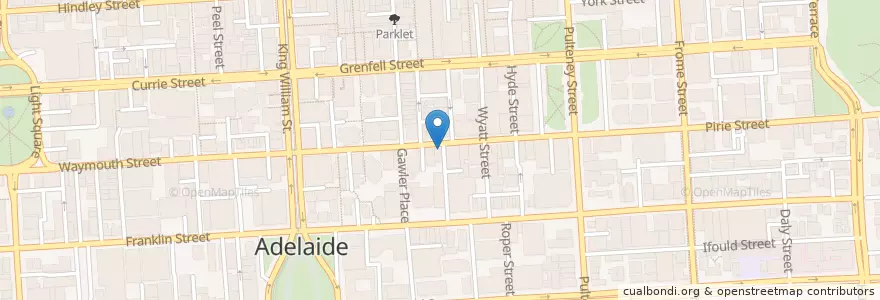 Mapa de ubicacion de Citrus Tree en Australië, Zuid-Australië, Adelaide, Adelaide City Council.