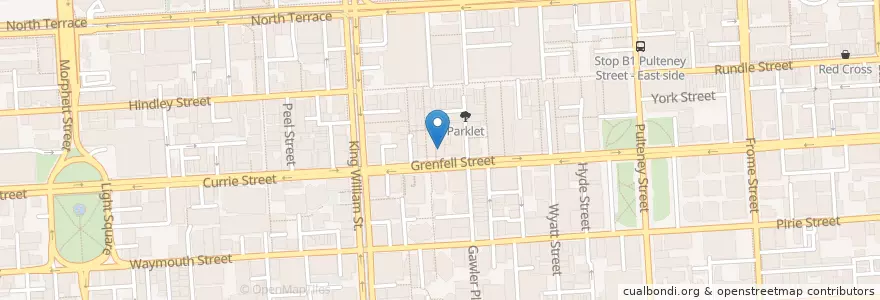 Mapa de ubicacion de Mexican and Kebab House en 오스트레일리아, South Australia, Adelaide, Adelaide City Council.