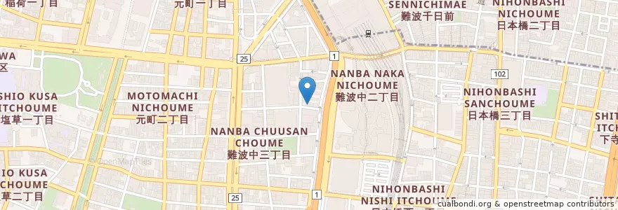 Mapa de ubicacion de まんまや en Japão, 大阪府, 大阪市, 浪速区.
