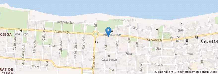 Mapa de ubicacion de Bim Bom en キューバ, La Habana, Habana Del Este.